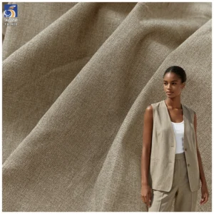 YX1479 280g/m² Polyester Rayon Lyocell Linen Stretch Fabric for Women Suits Blazers Trousers and Summer Apparel