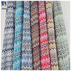 YX1502 270gsm Yarn Dyed Knitted Jacquard Sequin Fabric Boho Ethnic Openwork Mesh Fabric for Swimwear Cover up Women Blouse...