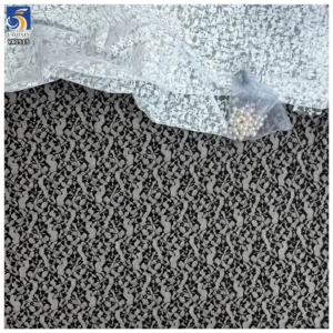 YX1515 Wholesale 100% Polyester White Floral Lace Fabric Chantilly Lace for Bridal Dress Gown and Ladies Dress - 100%...