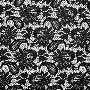 YX1536 120GSM Peony Floral Chantilly Corded Lace Fabric 100% Polyester Non Stretch Warp Knit Material for Wedding Dresses...
