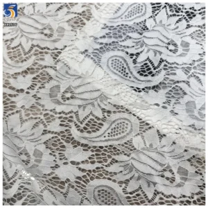 YX1536 120GSM Peony Floral Chantilly Corded Lace Fabric 100% Polyester Non Stretch Warp Knit Material for Wedding Dresses...
