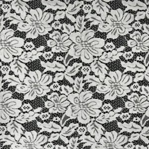 YX1537 Large Floral Corded Lace Fabric 120GSM Non Stretch Polyester Warp Knit Material for Wedding Dresses - 100% Polyester...