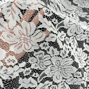 YX1537 Large Floral Corded Lace Fabric 120GSM Non Stretch Polyester Warp Knit Material for Wedding Dresses - 100% Polyester...