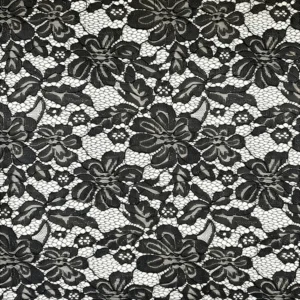 YX1537 Large Floral Corded Lace Fabric 120GSM Non Stretch Polyester Warp Knit Material for Wedding Dresses - 100% Polyester...