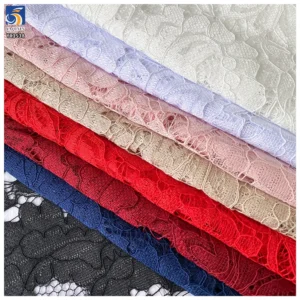 YX1538 120g Multi Color Floral Corded Warp Knit Lace Fabric 100% Polyester for Bridal Gowns and Women's Apparel - 100%...
