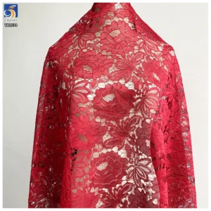 YX1538 120g Multi Color Floral Corded Warp Knit Lace Fabric 100% Polyester for Bridal Gowns and Women's Apparel - 100%...