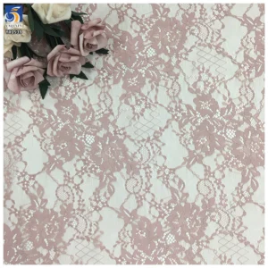 YX1539 Lightweight Floral Embroidered Lace Mesh Fabric 60GSM 100% Polyester Material for Women's Dresses - 100% Polyester...