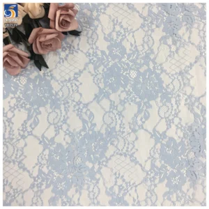YX1539 Lightweight Floral Embroidered Lace Mesh Fabric 60GSM 100% Polyester Material for Women's Dresses - 100% Polyester...