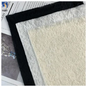 YX1539 Lightweight Floral Embroidered Lace Mesh Fabric 60GSM 100% Polyester Material for Women's Dresses - 100% Polyester...