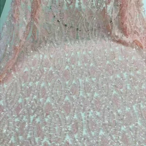 YX1542 Multi Color 8MM Sequin Embroidery Fabric Polyester Mesh Material for Prom Dresses Bridal Gowns and Fashion Apparel...
