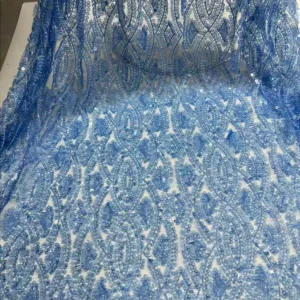 YX1542 Multi Color 8MM Sequin Embroidery Fabric Polyester Mesh Material for Prom Dresses Bridal Gowns and Fashion Apparel...