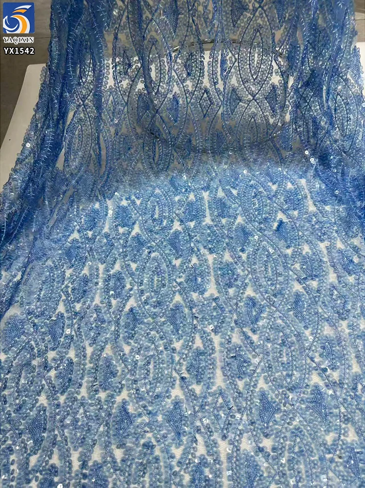 YX1542 Multi Color 8MM Sequin Embroidery Fabric Polyester Mesh Material for Prom Dresses Bridal Gowns and Fashion Apparel...