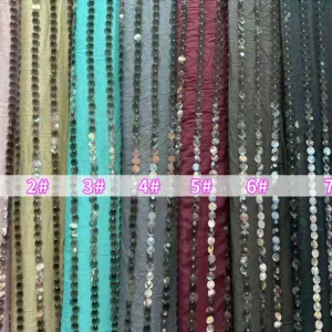 YX1545 18MM Large Sequin Embroidered Chiffon Fabric 270GSM for Halter Tops Skirts and Fashion Apparel - 100% Polyester, 270...