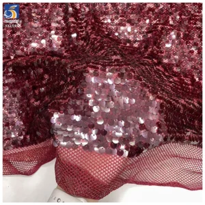 YX1547 350GSM Large All Over 9MM Sequins Mesh Fabric Transparent Paillette Material for Women's Fashion Apparel - 100%...