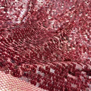 YX1547 350GSM Large All Over 9MM Sequins Mesh Fabric Transparent Paillette Material for Women's Fashion Apparel - 100%...
