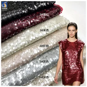 YX1547 350GSM Large All Over 9MM Sequins Mesh Fabric Transparent Paillette Material for Women's Fashion Apparel