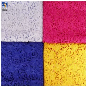 YX1549 Floral Guipure Lace Fabric 150gsm Water Soluble Milk Silk Embroidery Lace Fabric for Bridal and Women's Dresses...