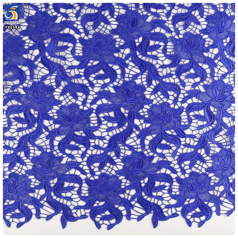 YX1549 Floral Guipure Lace Fabric 150gsm Water Soluble Milk Silk Embroidery Lace Fabric for Bridal and Women's Dresses...