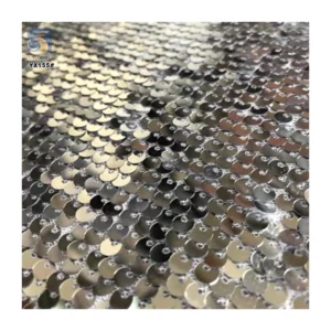 YX155 Good Quality Price 5mm Sequin Mesh Fabric Knit Paillettes Rose Gold Sequins Fabric - Polyester, Metallic, 500 gsm, 130...