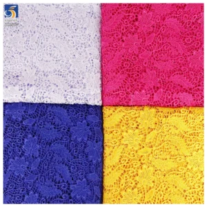 YX1550 Yellow Large Flower Embroidery Lace Fabric 150GSM Openwork Material for Evening Dresses and Gowns - 100% Polyester...
