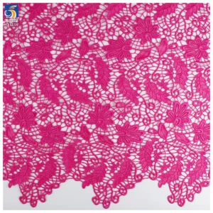 YX1550 Yellow Large Flower Embroidery Lace Fabric 150GSM Openwork Material for Evening Dresses and Gowns - 100% Polyester...