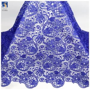 YX1551 Rose Floral Water Soluble Embroidery Lace Fabric 150GSM for Women's Dresses and Evening Gowns - 100% Polyester...