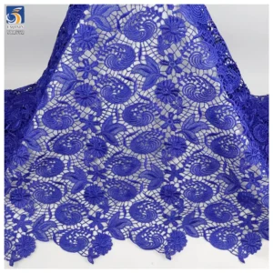 YX1552 Custom Color Floral Embroidery Lace Fabric Openwork Water Soluble Material for Fashion Apparel - 100% Polyester, 152...