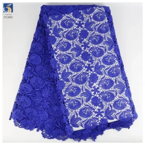 YX1552 Custom Color Floral Embroidery Lace Fabric Openwork Water Soluble Material for Fashion Apparel - 100% Polyester, 152...