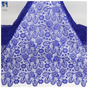 YX1552 Custom Color Floral Embroidery Lace Fabric Openwork Water Soluble Material for Fashion Apparel - 100% Polyester, 152...