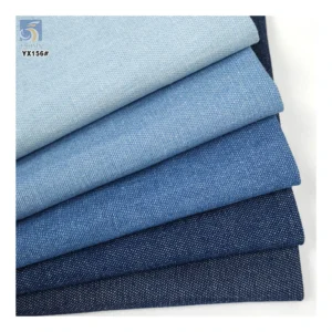 YX156 Good Quality Price 16*16 Washed Dyed Blue 100% Cotton 6 oz Denim Fabric for Jeans Pants - 100% Cotton, 6 gsm, 150 CM...