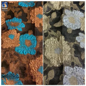 YX1561 Wholesale 150gsm Metallic Floral Brocade Fabric Raised Jacquard Material for Evening Dresses and Women's Gowns - 100%...