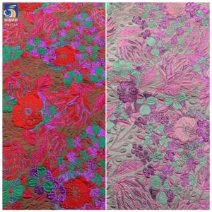 YX1564 Wholesale Large Botanical Flower Jacquard Brocade Fabric 150CM Wide for Formal Dresses and Fashion Garments - 100%...