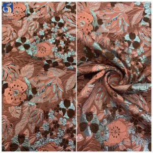 YX1564 Wholesale Large Botanical Flower Jacquard Brocade Fabric 150CM Wide for Formal Dresses and Fashion Garments - 100%...