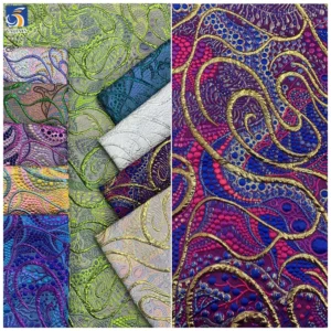 YX1565 Ethnic Style Polyester Metallic Jacquard Brocade Fabric With Circular Pattern for Traditional Garments and Robes...