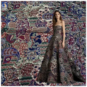 YX1566 Ethnic Floral Brocade Jacquard Fabric for Traditional Clothing Dresses Garments and Fashion Apparel Textile - 100%...