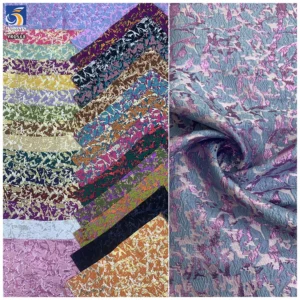 YX1568 Wholesale Multicolor Brocade Jacquard Fabric for Garment Production Dresses and Costume Sewing - 100% Polyester, 150...