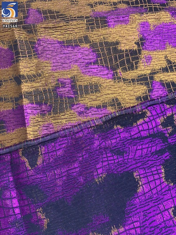 YX1568 Wholesale Multicolor Brocade Jacquard Fabric for Garment Production Dresses and Costume Sewing - 100% Polyester, 150...