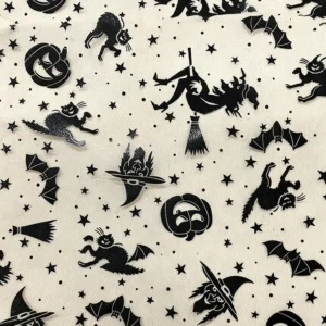 YX1570 Halloween Printed Mesh Fabric Polyester Tulle for Party Decoration Photo Background and Crafts - 100% Polyester, 30...