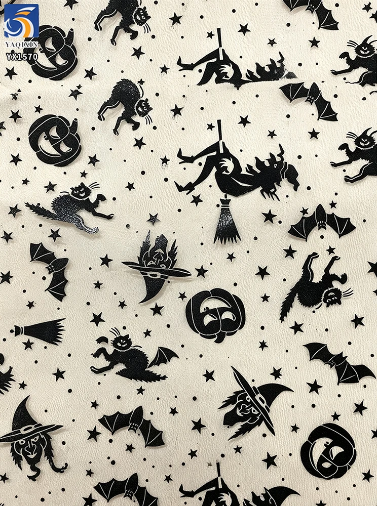 YX1570 Halloween Printed Mesh Fabric Polyester Tulle for Party Decoration Photo Background and Crafts - 100% Polyester, 30...