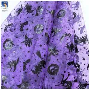 YX1570 Halloween Printed Mesh Fabric Polyester Tulle for Party Decoration Photo Background and Crafts - 100% Polyester, 30...
