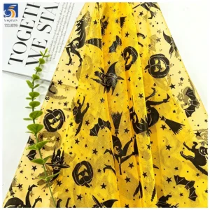 YX1570 Halloween Printed Mesh Fabric Polyester Tulle for Party Decoration Photo Background and Crafts - 100% Polyester, 30...
