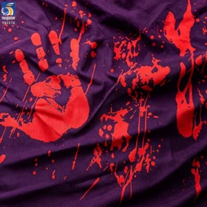 YX1576 Halloween Bloody Handprint Printed Chiffon Fabric for Costumes Party Decor and Fashion Apparel - 100% Polyester, 130...