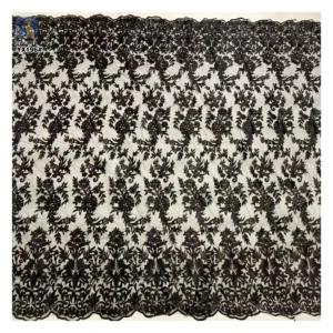 YX196 Hot Full Width Embroidery Tulle Lace Fabric for Women Skirt Heavy Handmade Embroidery Thick Lace Fabric - 100%...