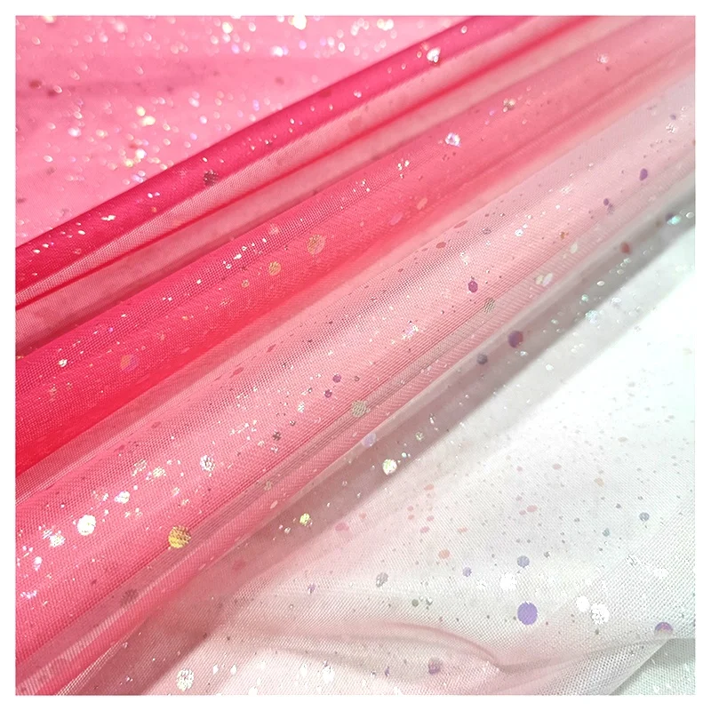 YX2045 Illusion Printed Rainbow Ombre Gradient Fabric HexagonaTulle Mesh Fabric Colors Fabric Superior Qualil - 100%...