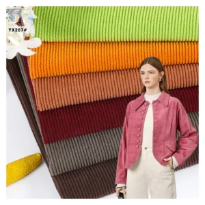 YX207 China Manufacturer 330gsm Heavyweight 12 Wale Stretch 97% Cotton 3% Elastane Corduroy Fabrics for Women Dresses - 97%...