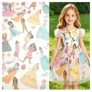 YX2095-1 Soft Tulle Custom Printed Princess Pattern European and American Children's Fabric - 100% Polyester, 30 gsm, 57...