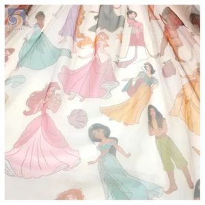 YX2095-1 Soft Tulle Custom Printed Princess Pattern European and American Children's Fabric - 100% Polyester, 30 gsm, 57...