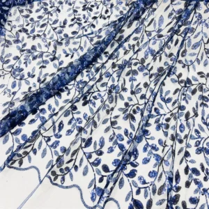 YX2099 New Arrival Green African Tulle Fabric Nigerian Embroidery Sequin Lace Fabric for Wedding Dress - 100% Polyester, 260...