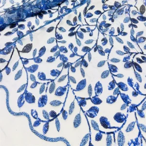 YX2099 New Arrival Green African Tulle Fabric Nigerian Embroidery Sequin Lace Fabric for Wedding Dress - 100% Polyester, 260...