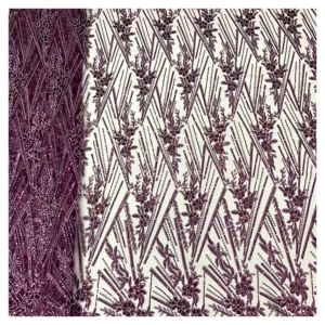 YX2102 Guangzhou Factory Direct Deal Price Lace for Wedding Dress 3D Flower Sequin Lace Fabric Stock Lot Wholesale - 100%...